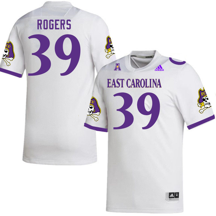 Men #39 Omar Rogers ECU Pirates 2023 College Football Jerseys Stitched-White